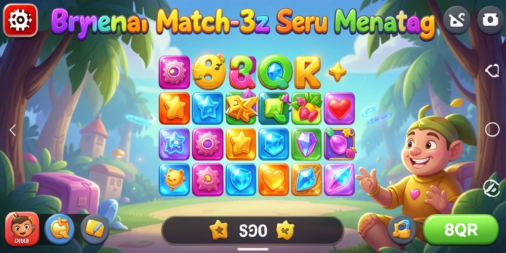 Tampilan menarik dari gameplay 8QR yang penuh warna.