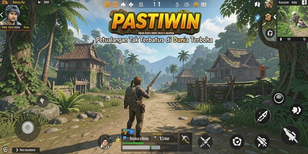 Tampilan gameplay PASTIWIN yang menampilkan dunia terbuka yang luas.