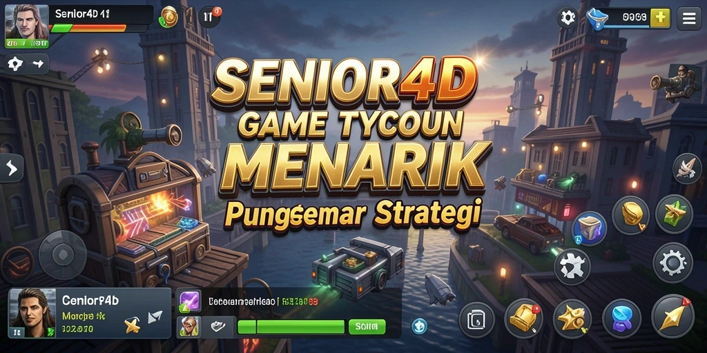 Tampilan gameplay menarik dalam SENIOR4D menunjukkan dinamika pengelolaan bisnis.
