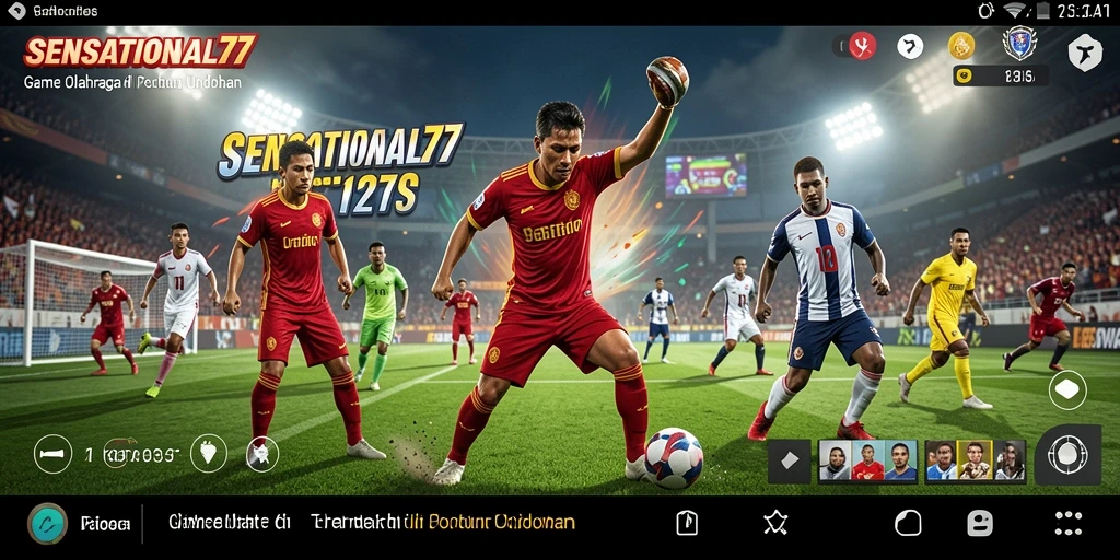 Screenshot gameplay SENSATIONAL77 menampilkan aksi seru dalam pertandingan olahraga.