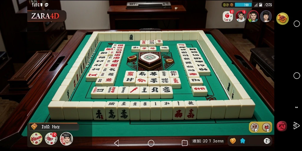 Tampilan gameplay Mahjong yang menegangkan di ZARA4D.