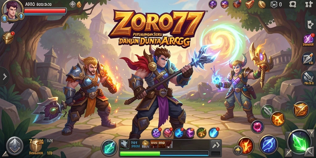 Tampilan seru dari gameplay ZORO77 yang penuh aksi ARPG.